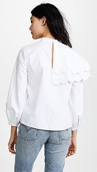 Sea Plymouth不對(duì)稱(chēng)荷葉邊女式襯衫 Shopbop上的浪漫與時(shí)尚之選
